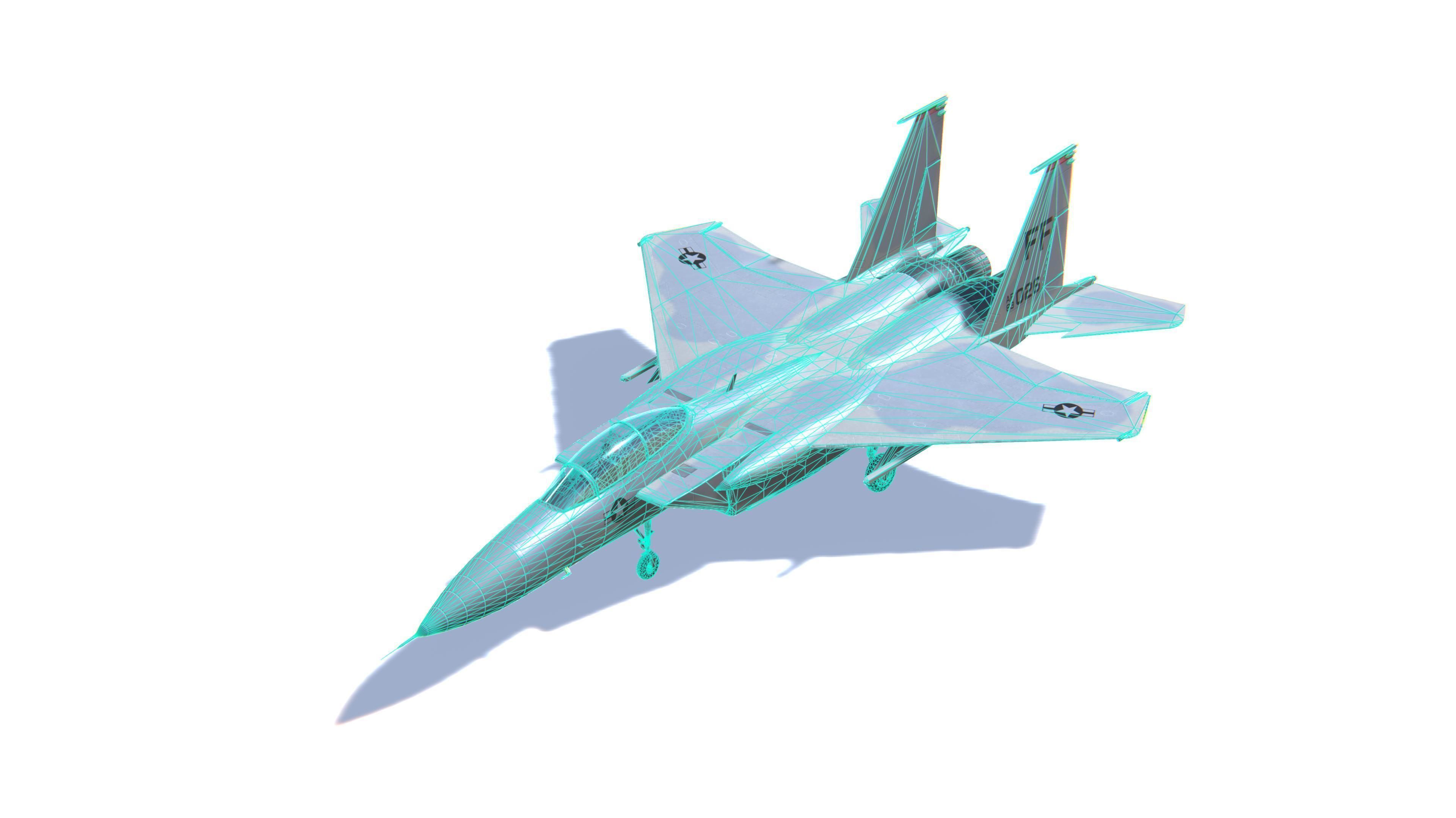 F-15 Eagle Jet Fighter Aircraft Low-poly 3D model_26