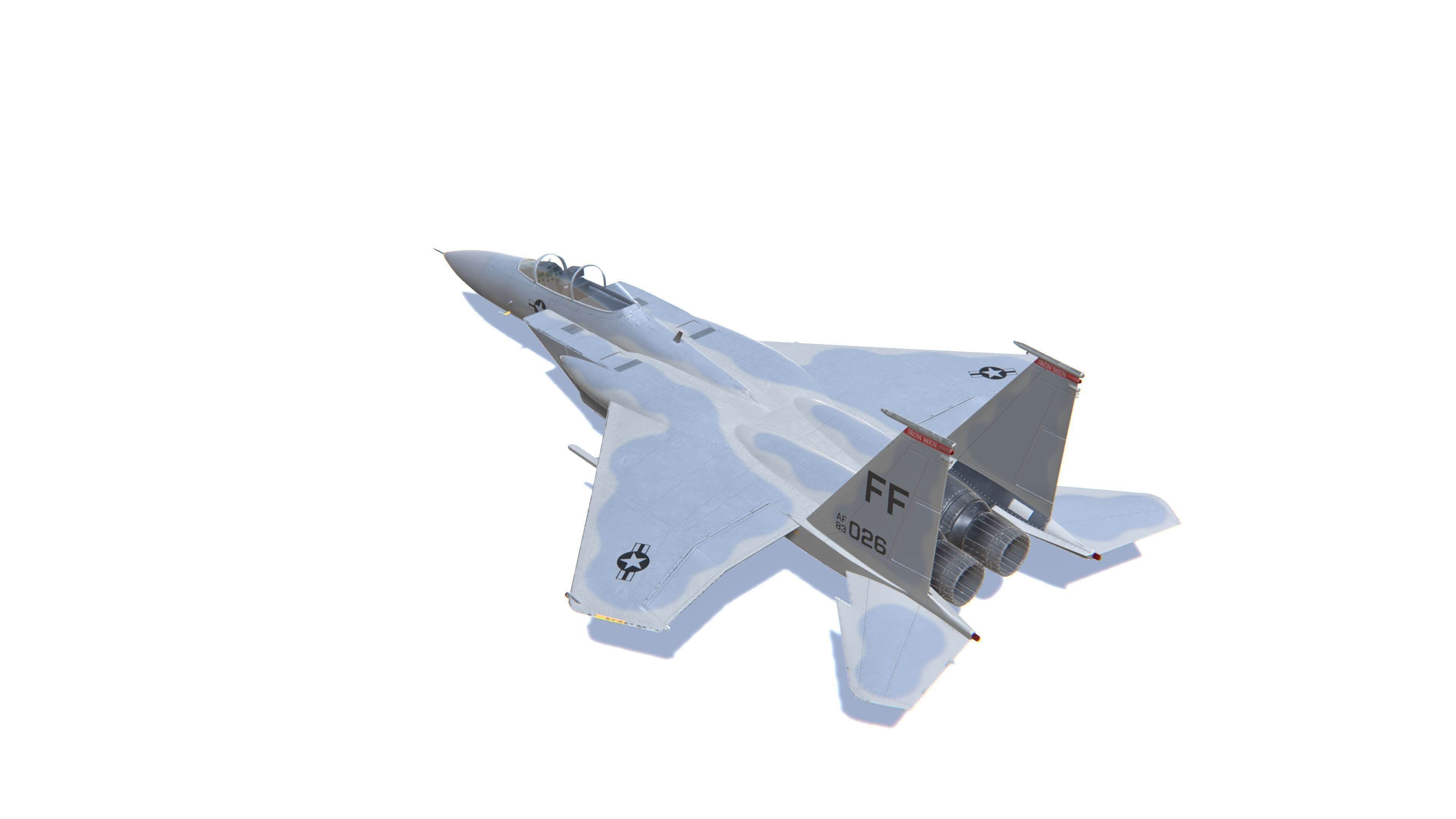 F-15 Eagle Jet Fighter Aircraft Low-poly 3D model_7