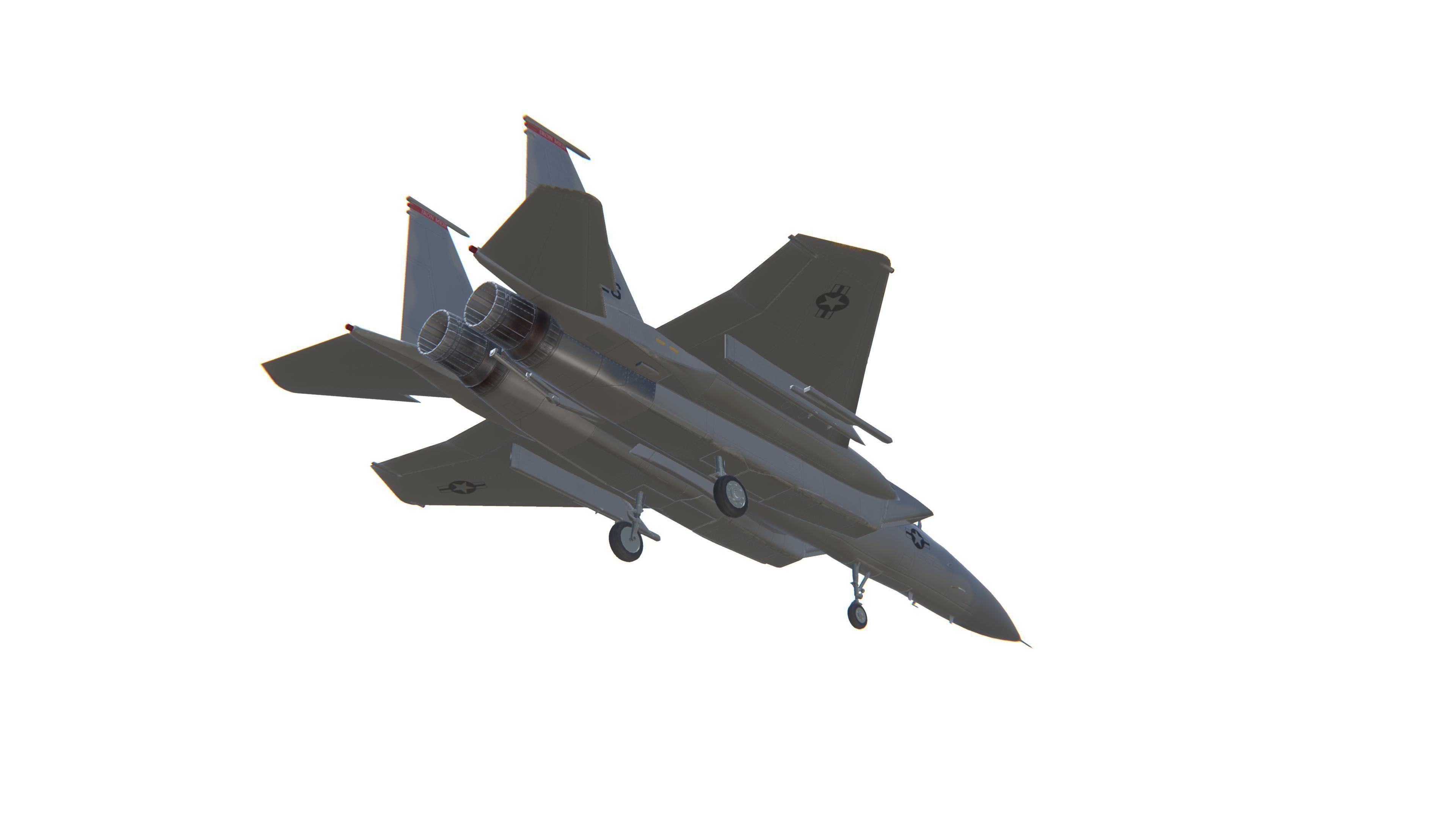 F-15 Eagle Jet Fighter Aircraft Low-poly 3D model_14