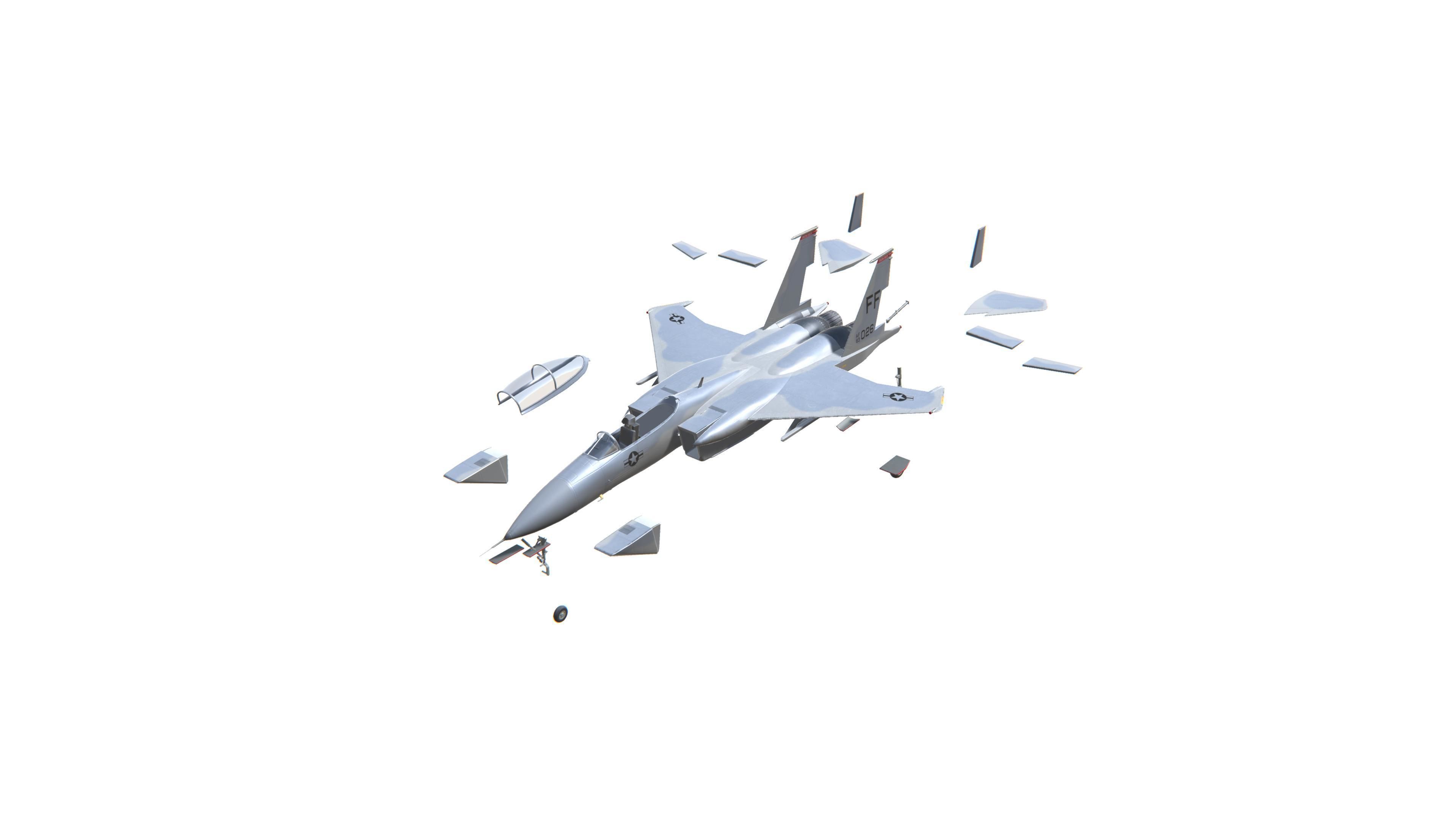 F-15 Eagle Jet Fighter Aircraft Low-poly 3D model_9