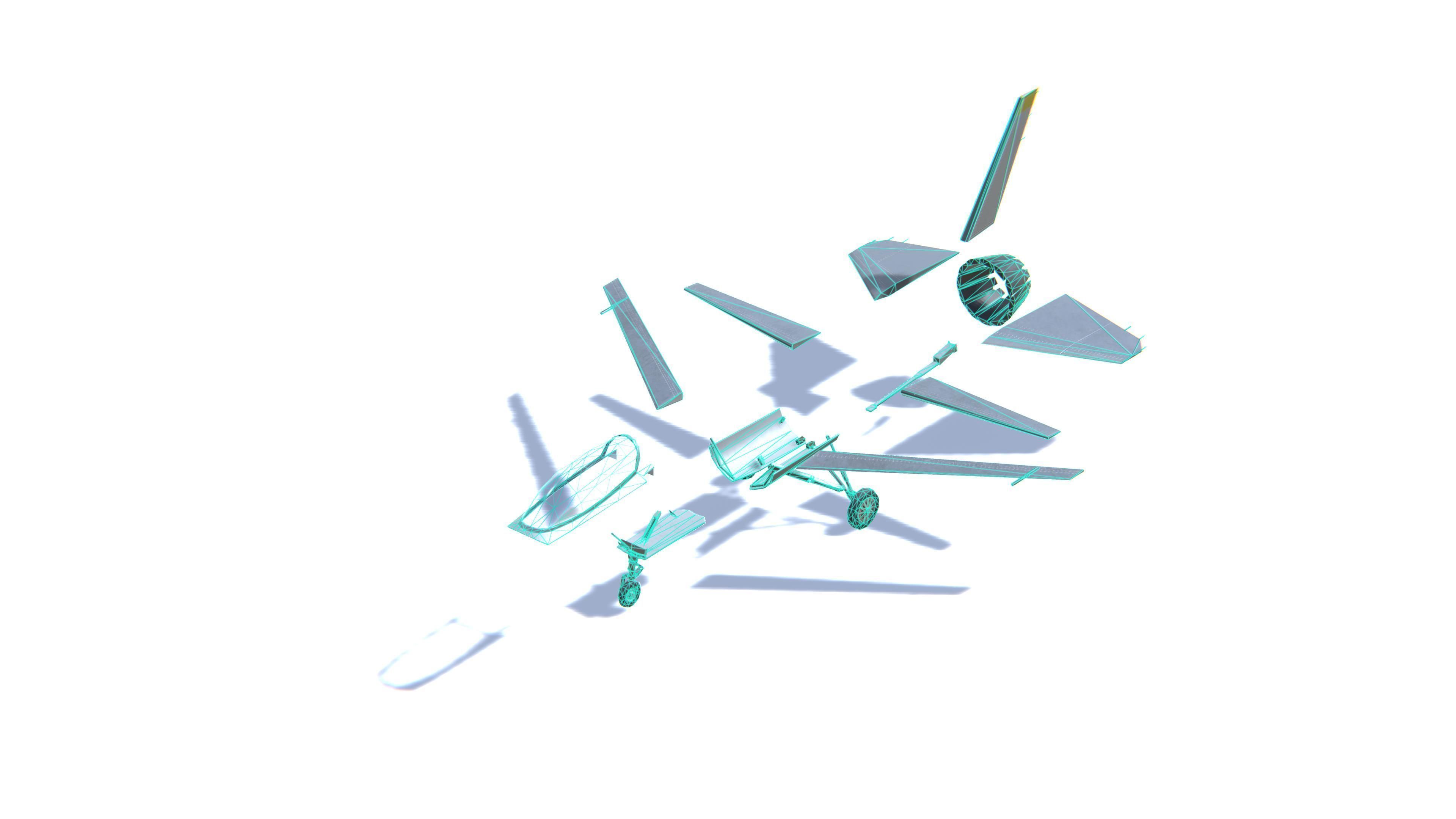 F-16 Fighting Falcon Jet Fighter Aircraft Low-poly 3D model_27