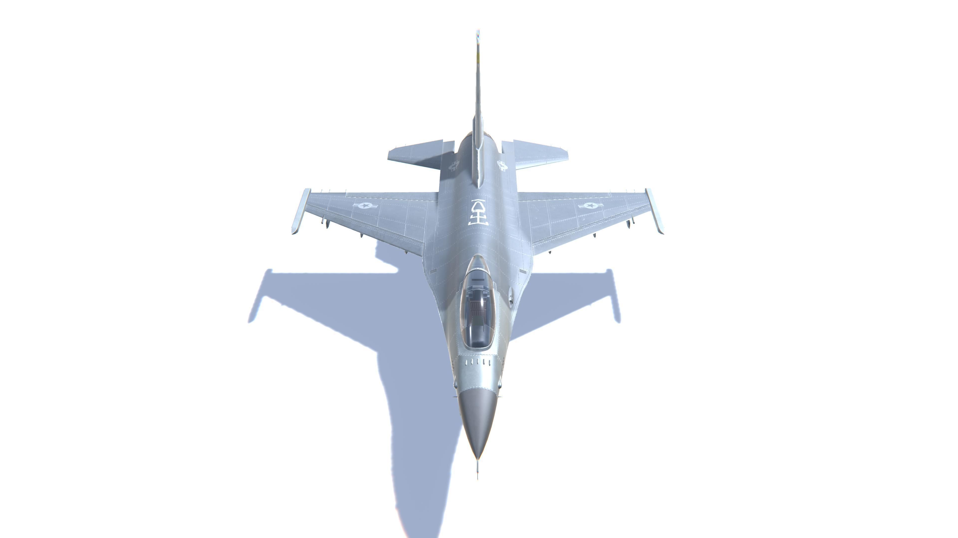 F-16 Fighting Falcon Jet Fighter Aircraft Low-poly 3D model_2