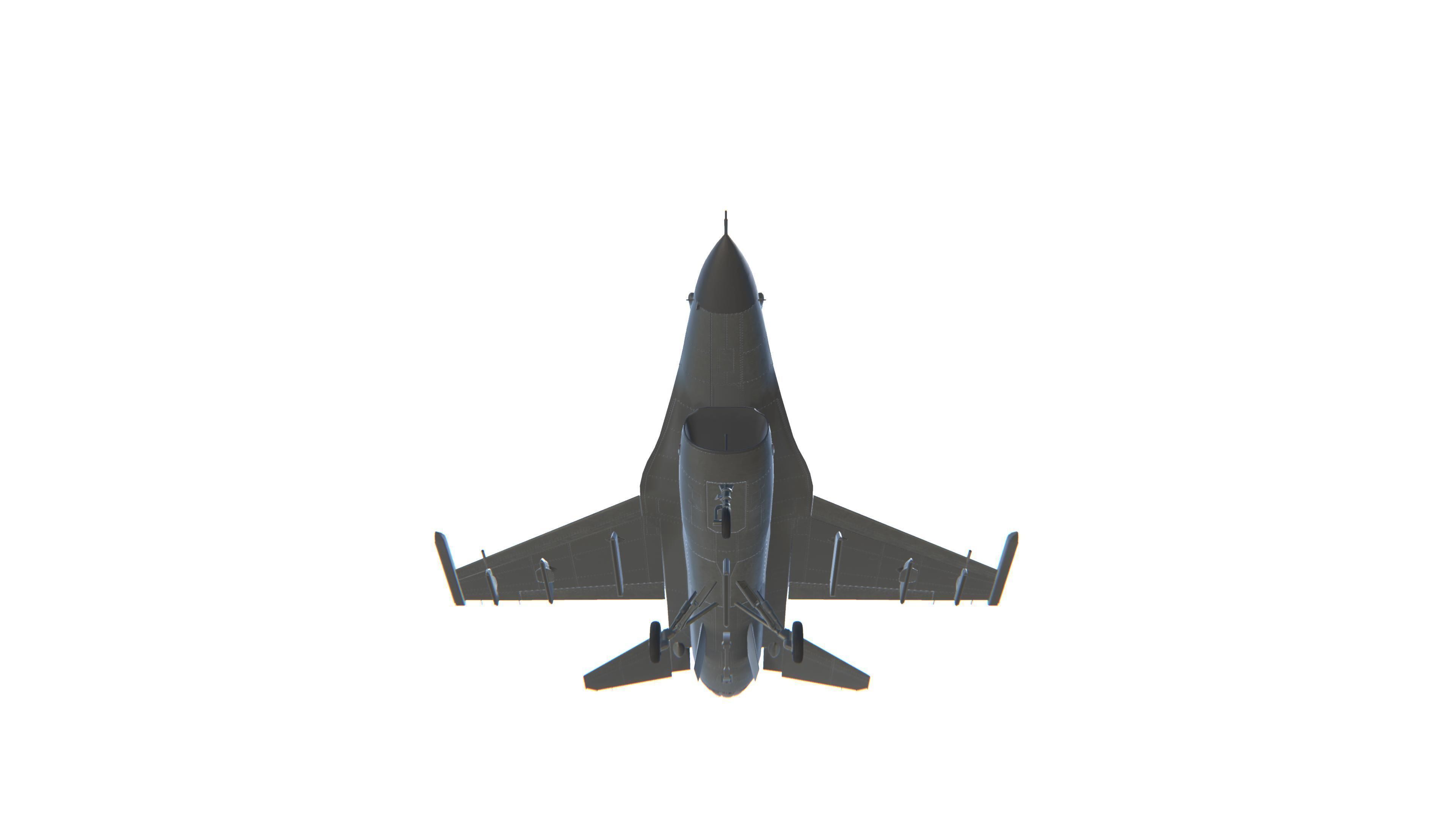 F-16 Fighting Falcon Jet Fighter Aircraft Low-poly 3D model_11
