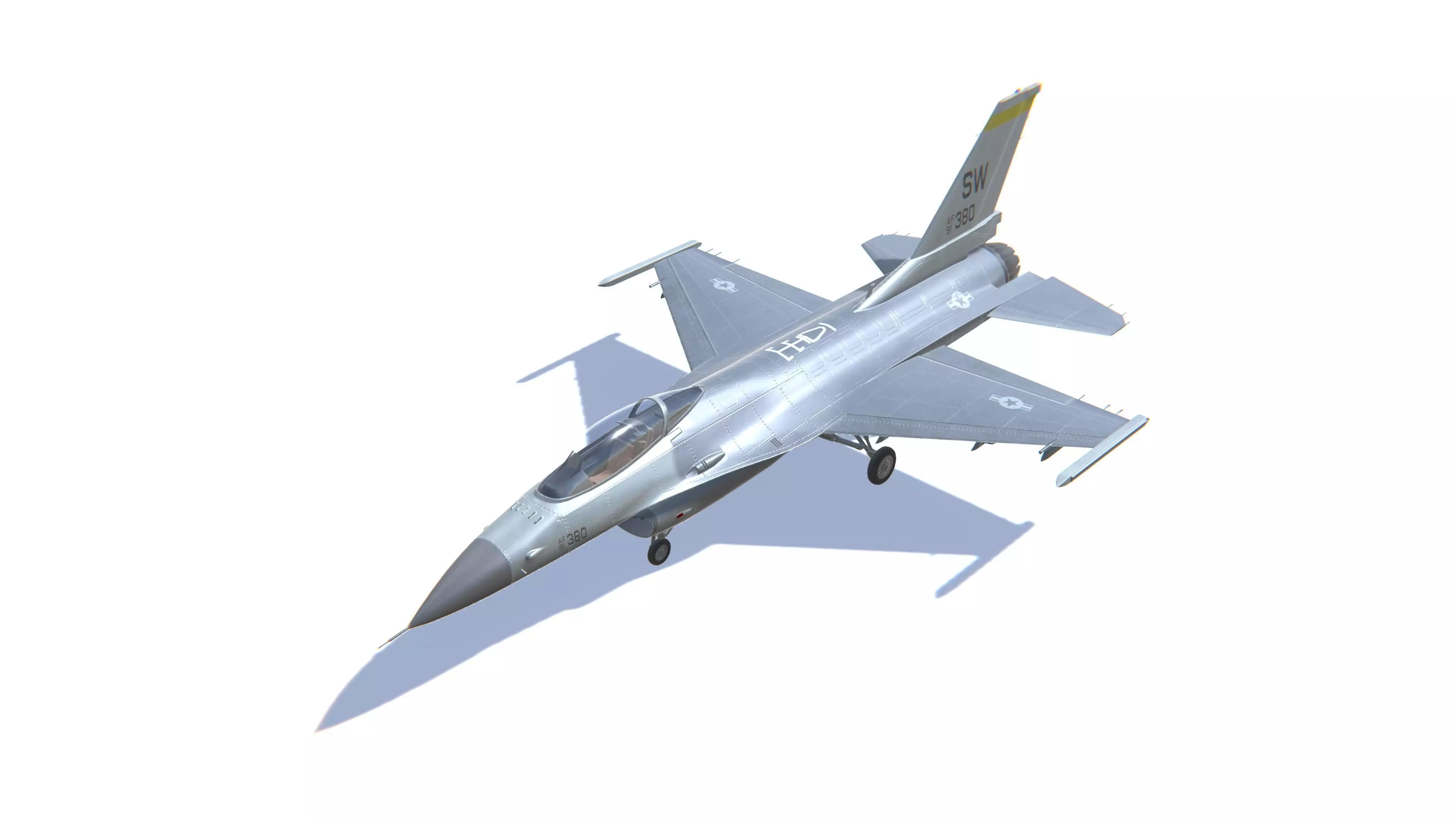F-16 Fighting Falcon Jet Fighter Aircraft Low-poly 3D model_0