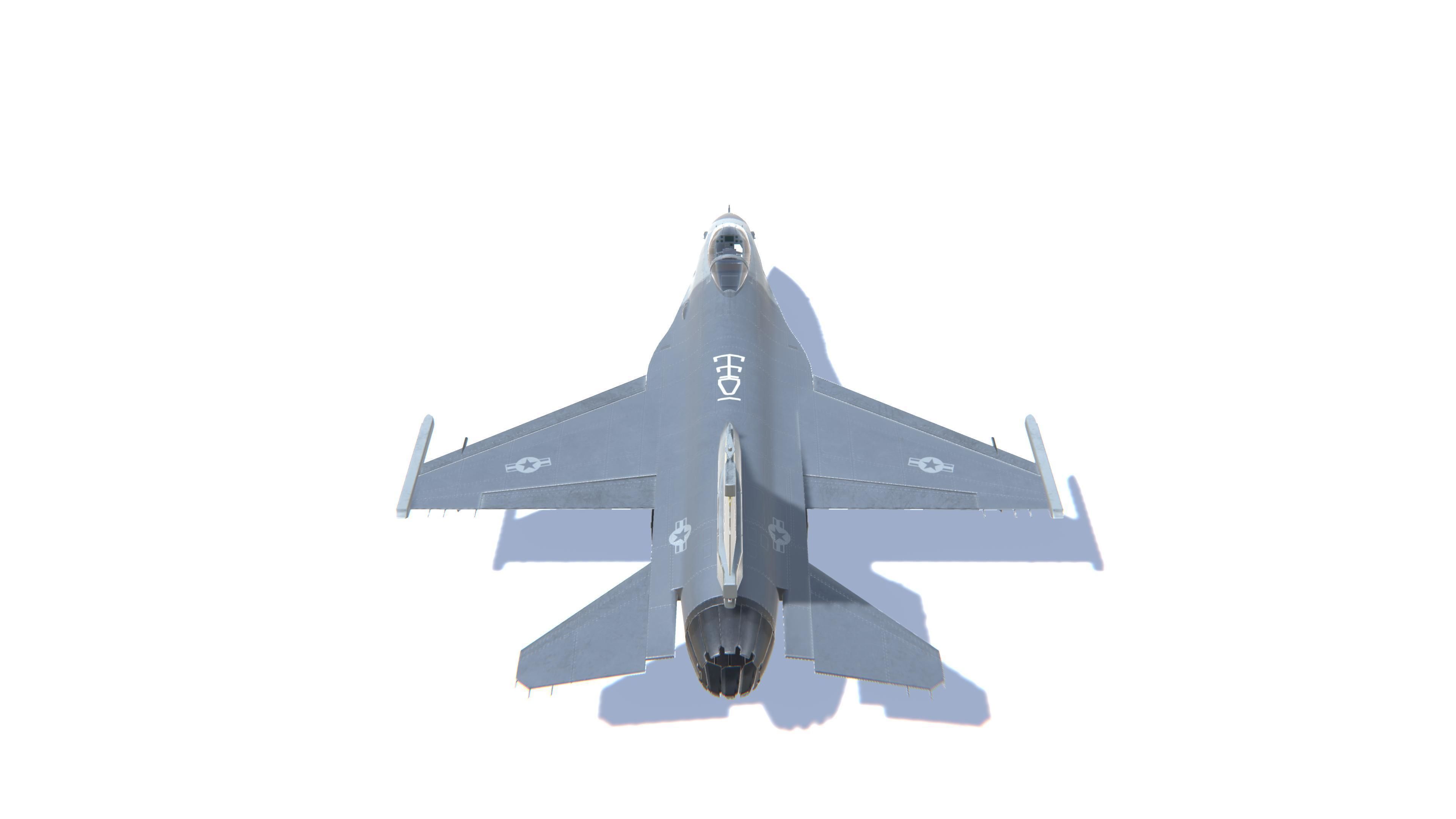 F-16 Fighting Falcon Jet Fighter Aircraft Low-poly 3D model_6