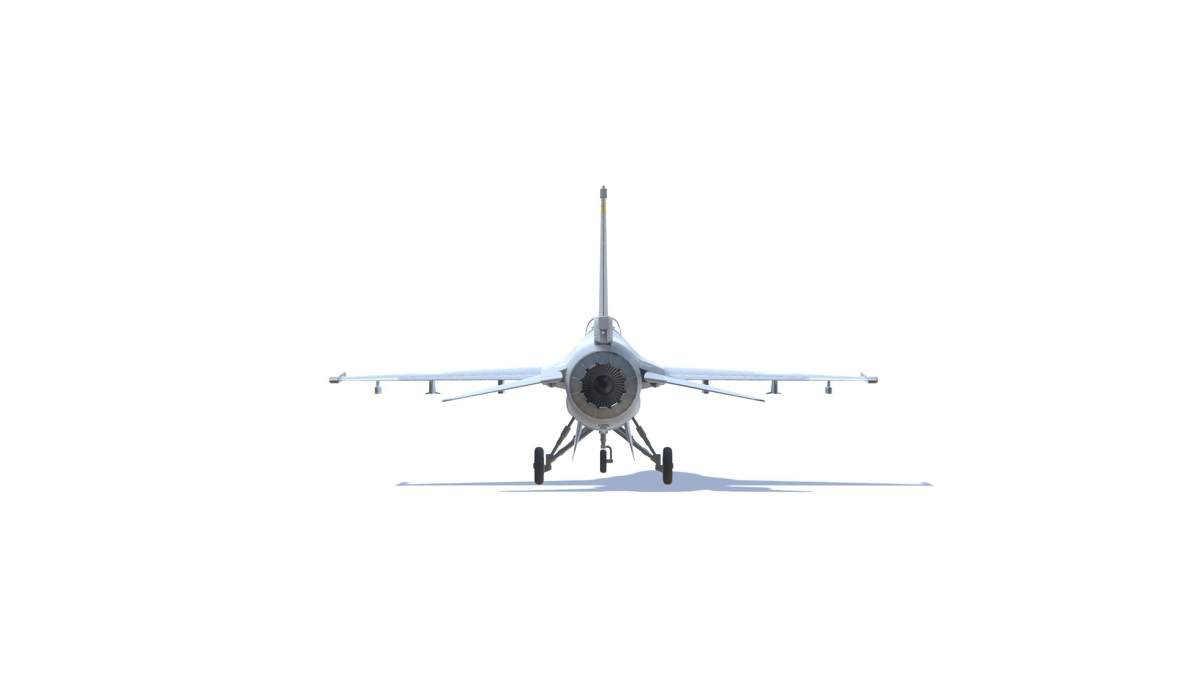 F-16 Fighting Falcon Jet Fighter Aircraft Low-poly 3D model_20