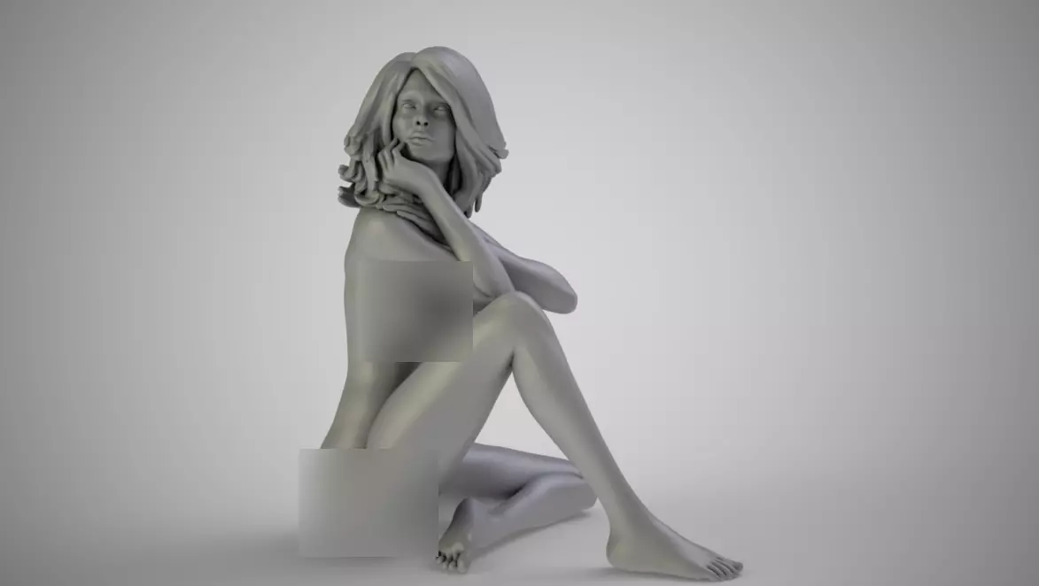 Beautiful Lady Sitting 3D print model_0
