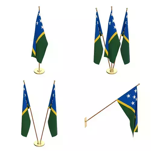 Solomon Islands Flag Pack 3D model