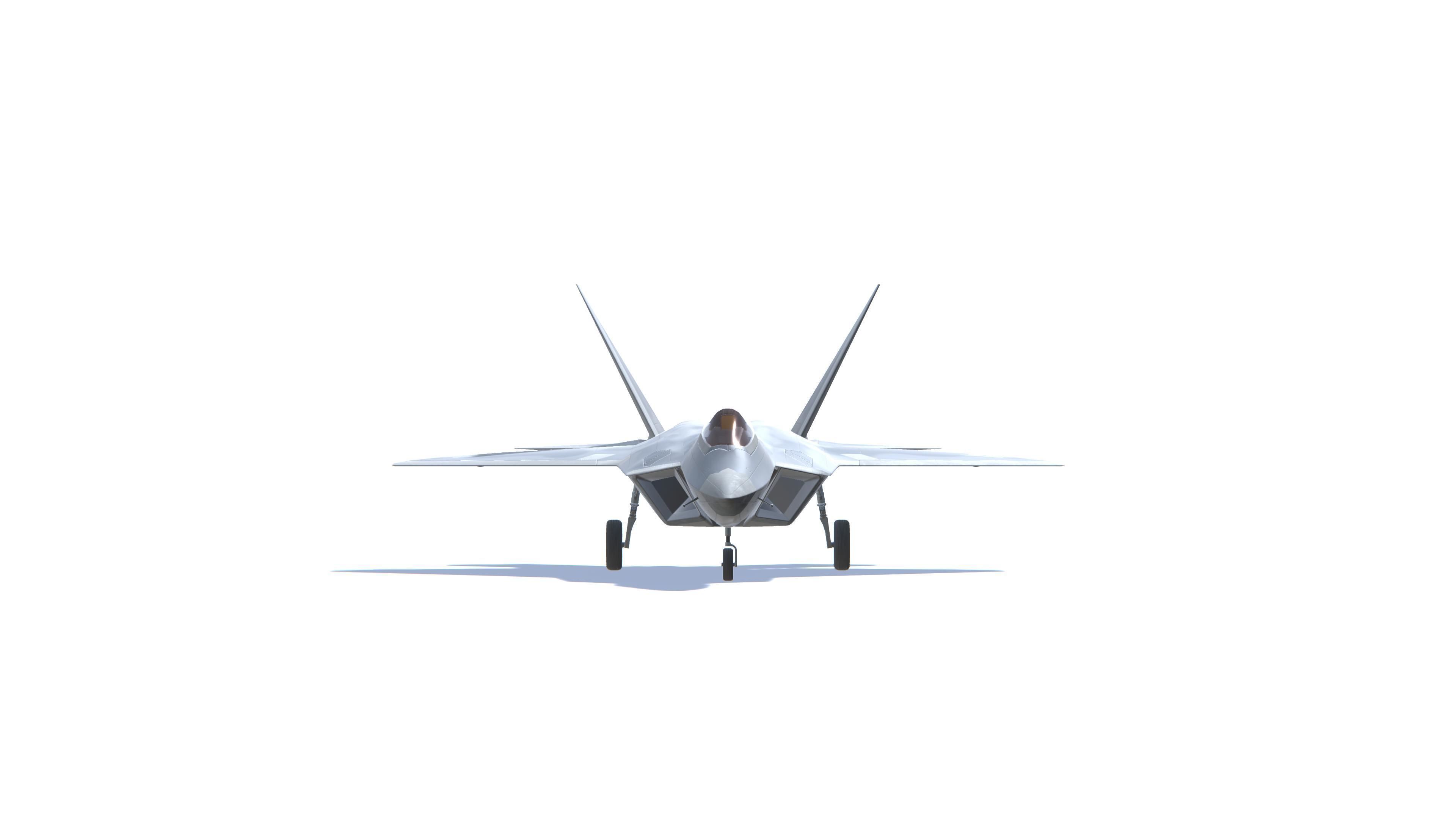 F-22 Raptor Jet Fighter Aircraft Low-poly 3D model_18