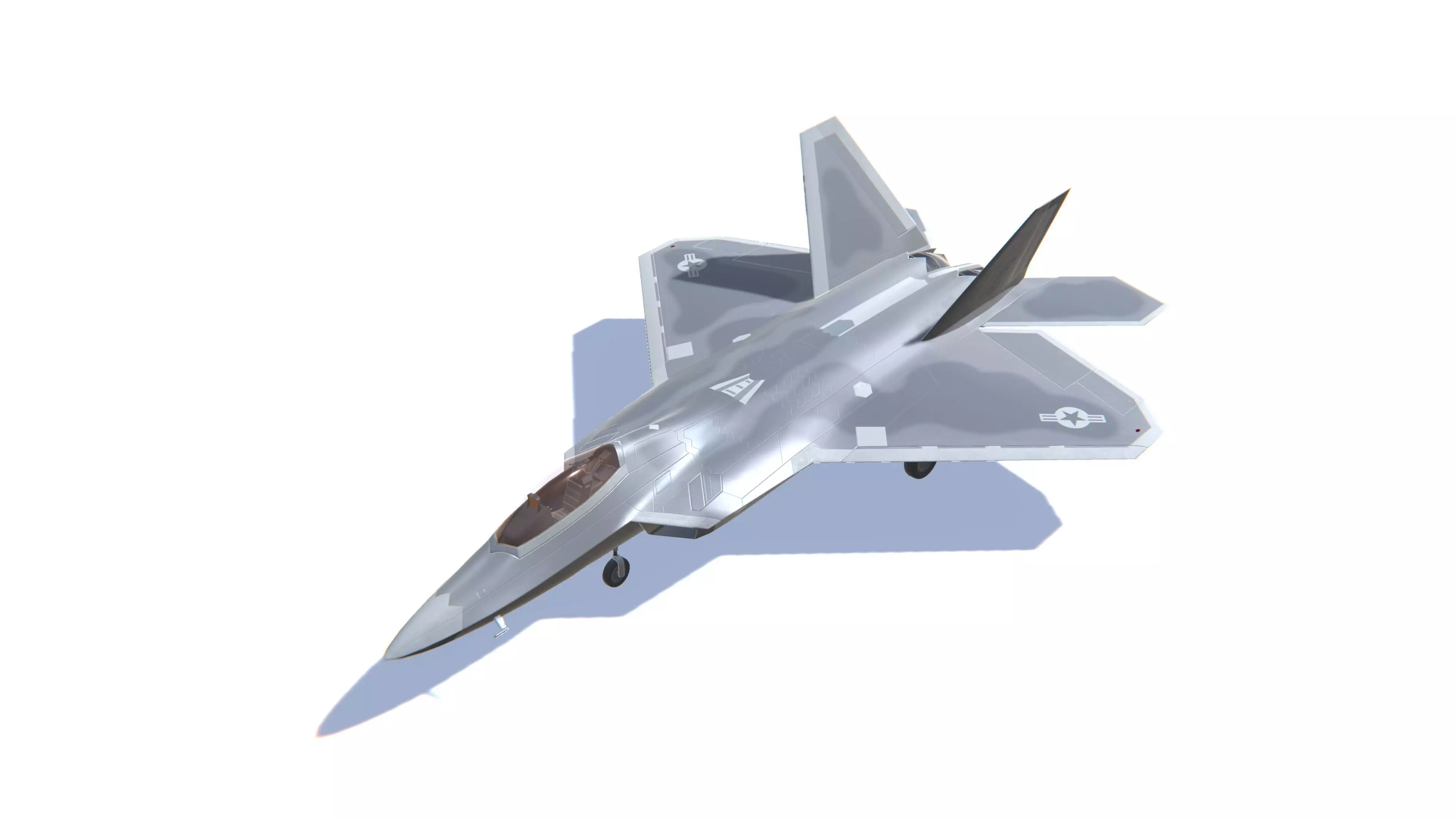 F-22 Raptor Jet Fighter Aircraft Low-poly 3D model_0