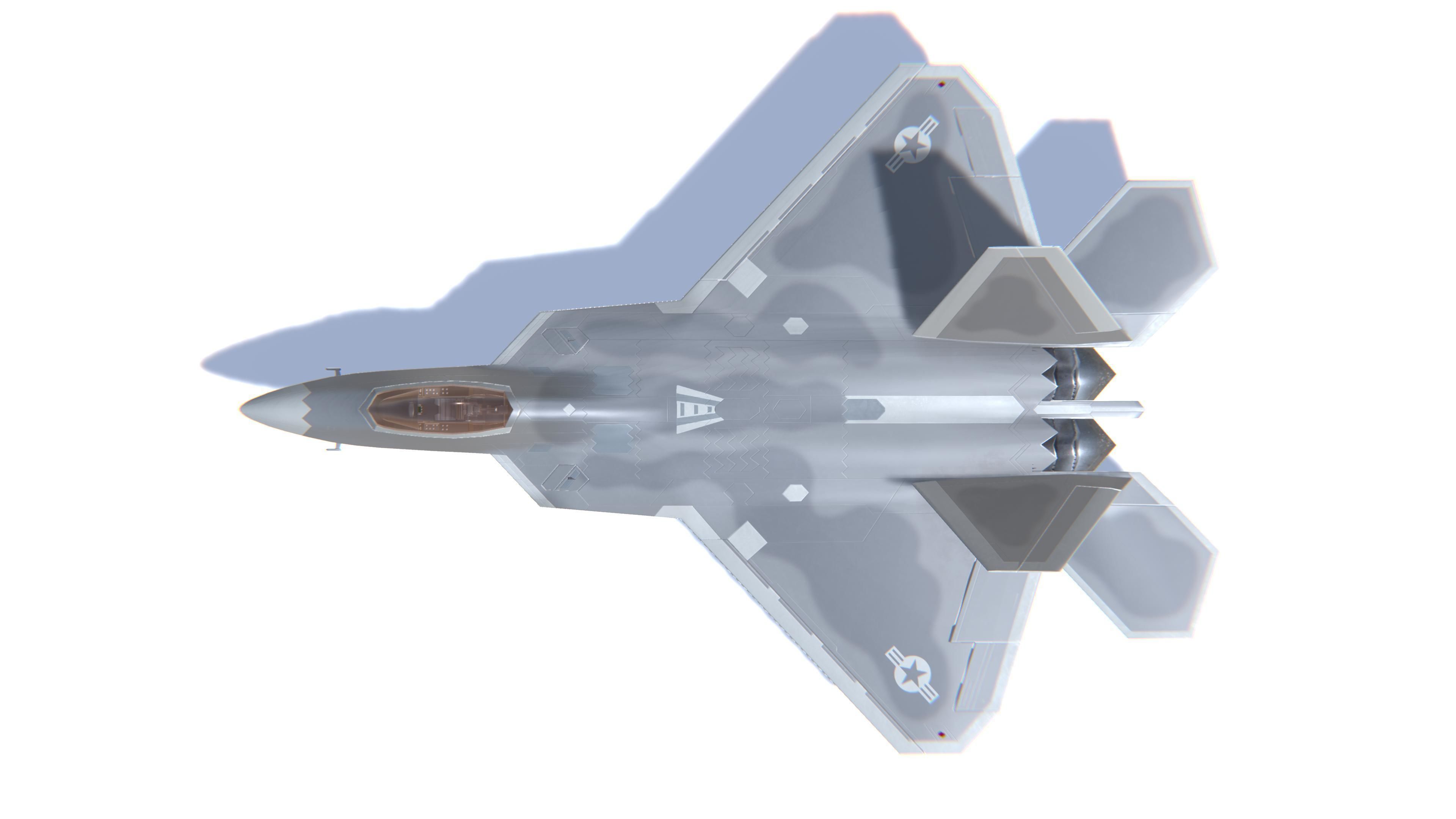 F-22 Raptor Jet Fighter Aircraft Low-poly 3D model_22