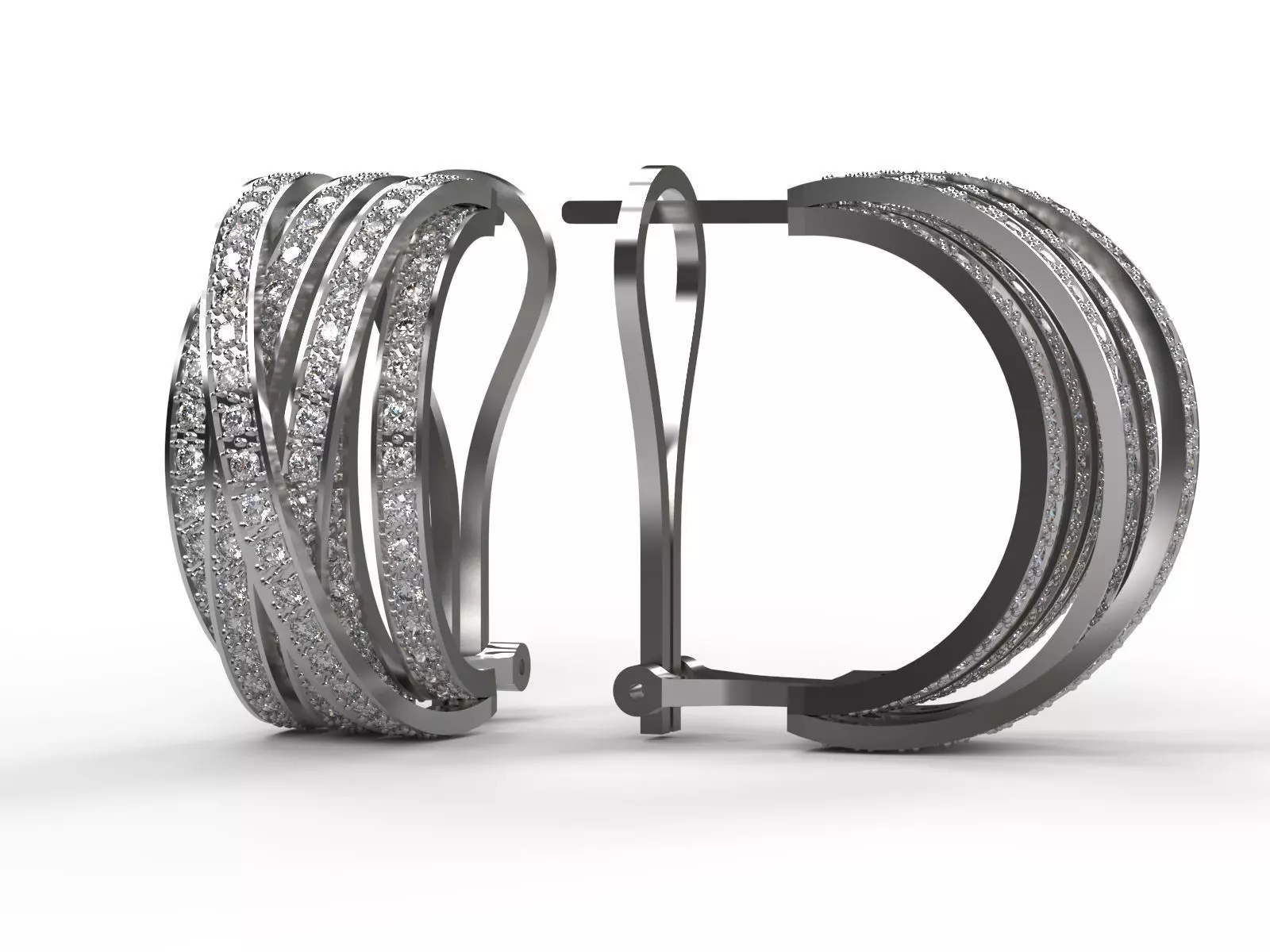 Earrings with stripes 3D print model