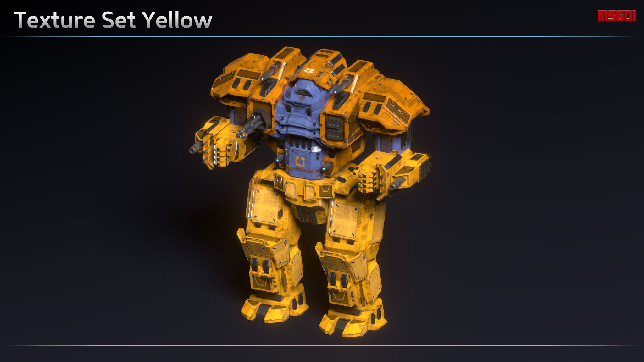 Assault Mech MustangII Low-poly 3D model_13
