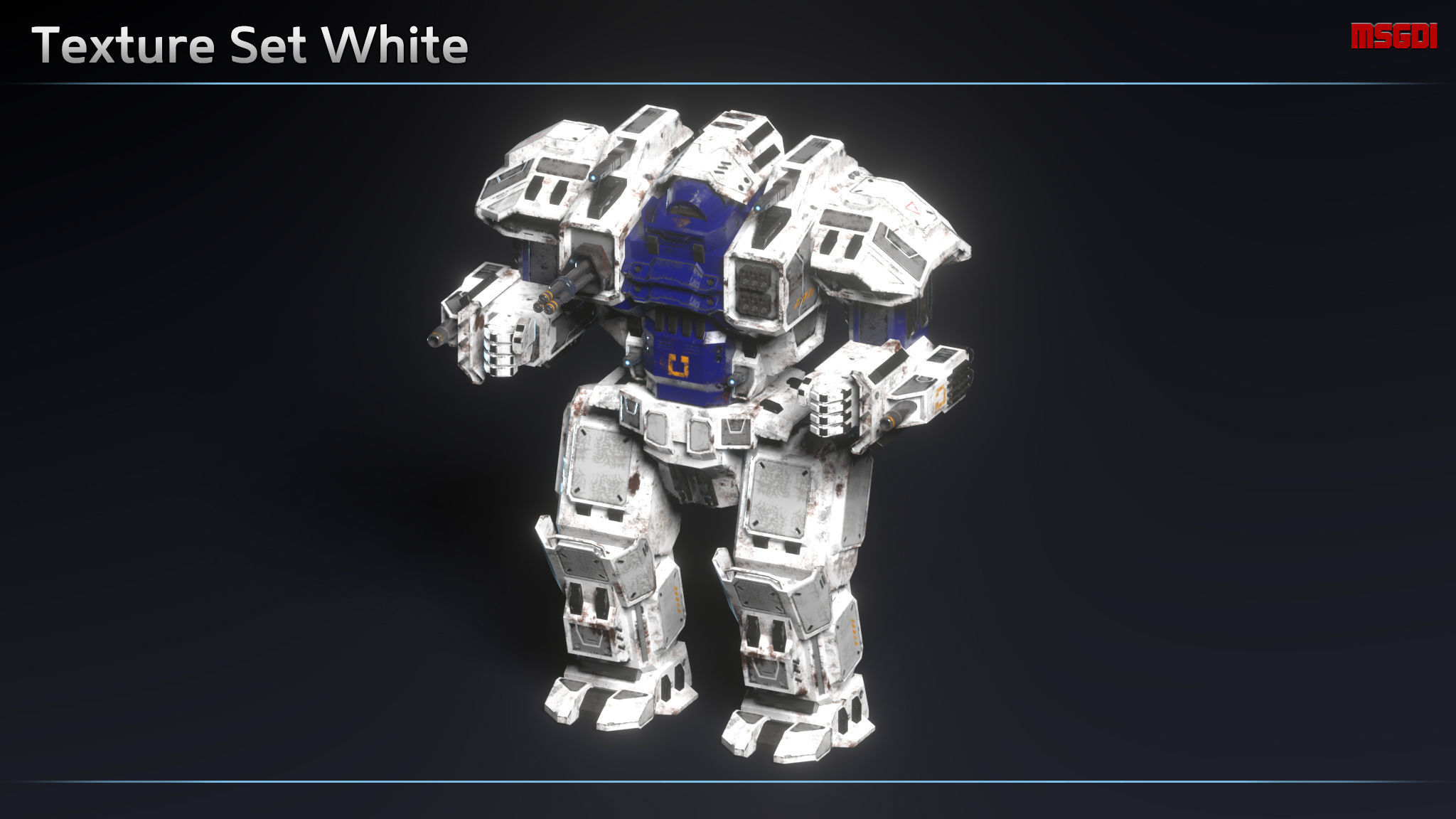 Assault Mech MustangII Low-poly 3D model_12