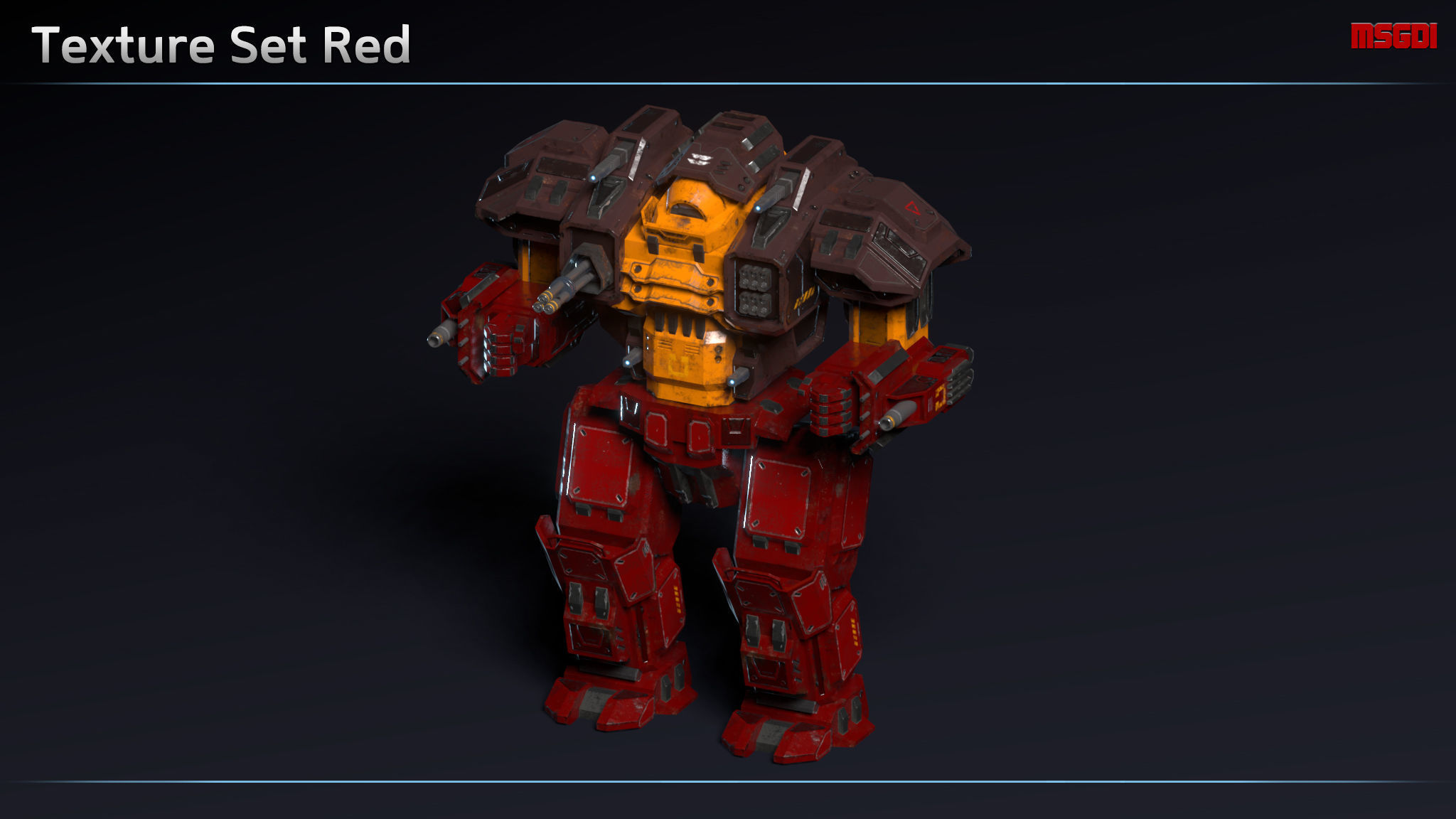 Assault Mech MustangII Low-poly 3D model_11