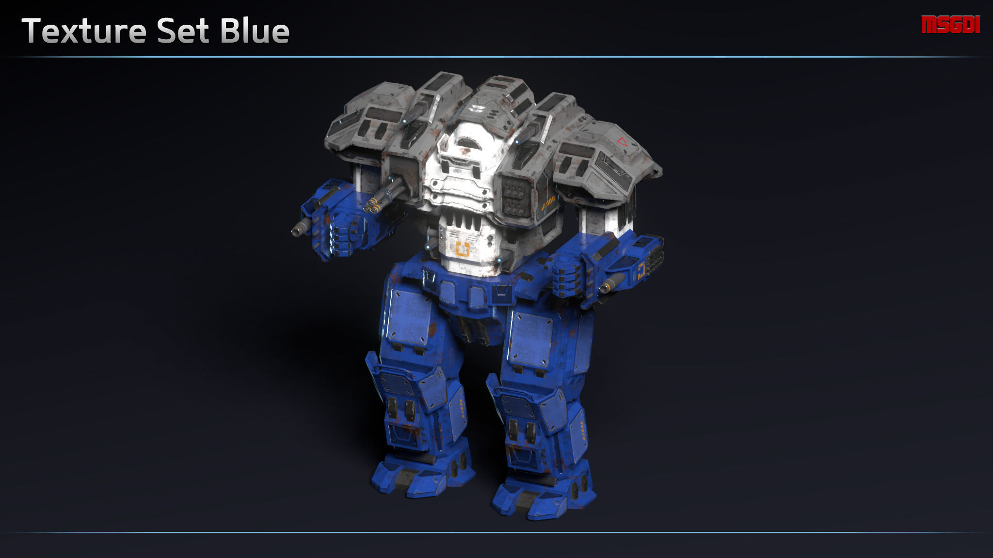 Assault Mech MustangII Low-poly 3D model_10