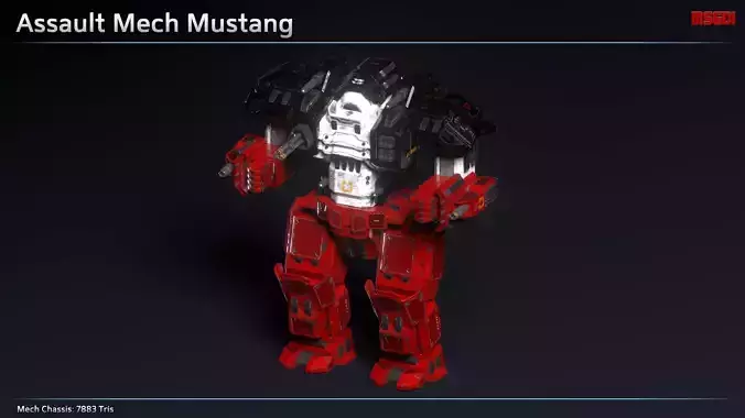 Assault Mech MustangII Low-poly 3D model