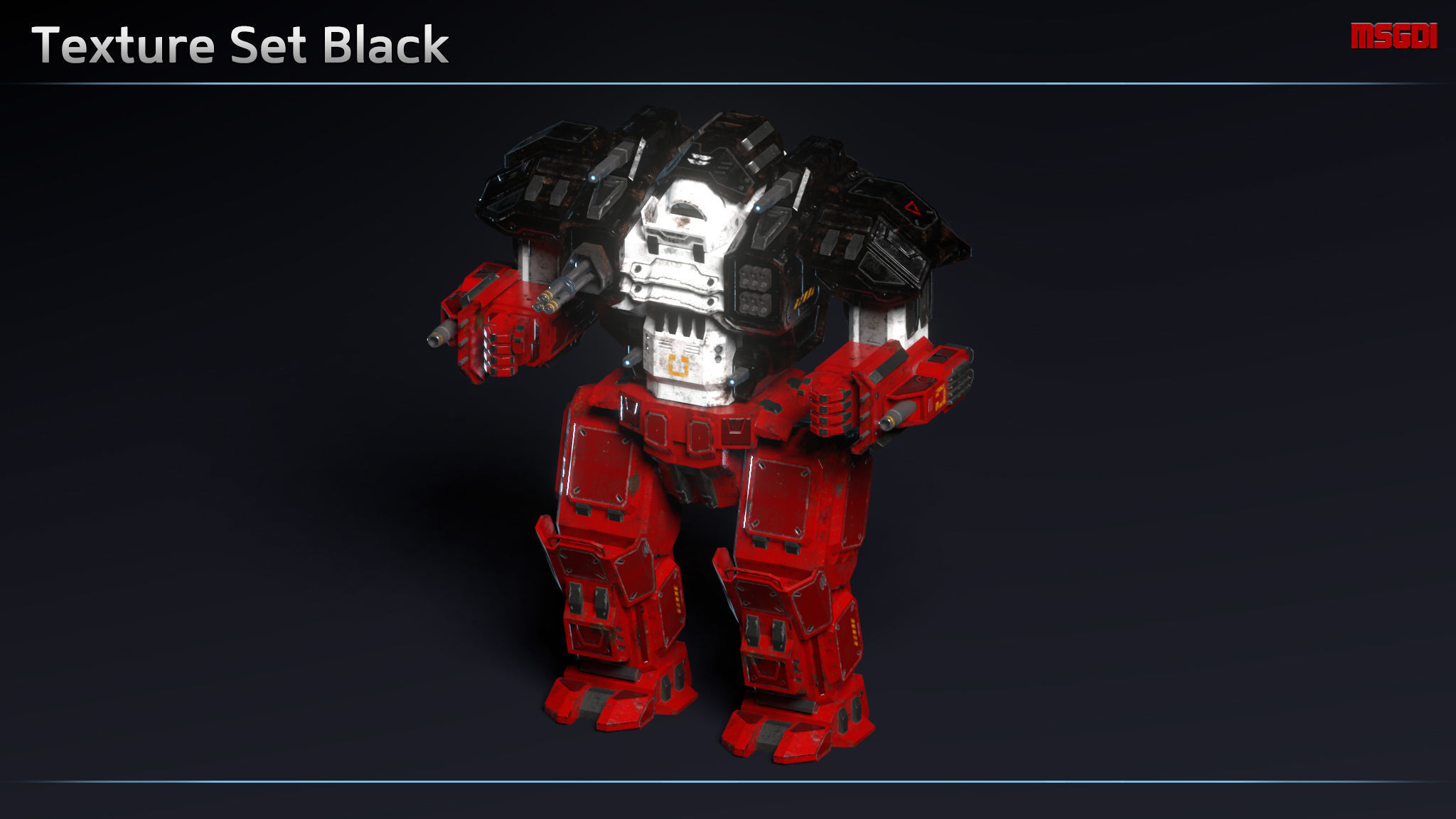 Assault Mech MustangII Low-poly 3D model_9