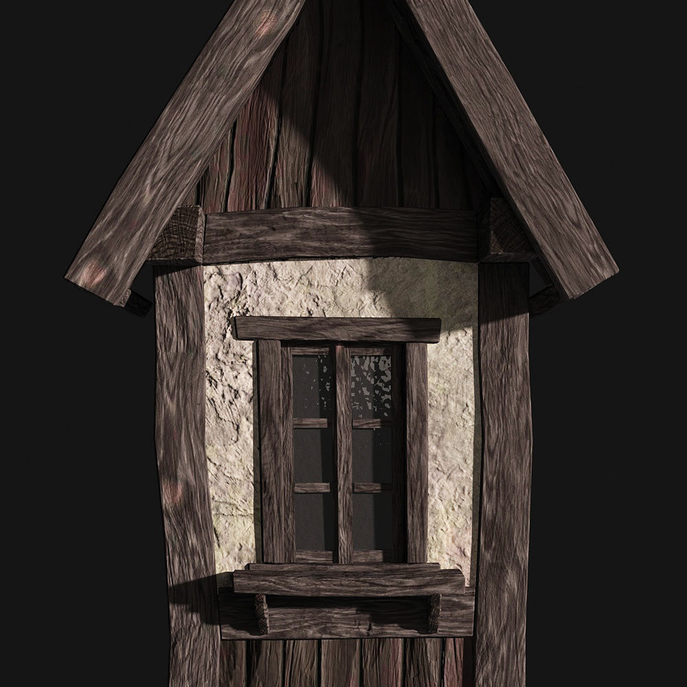 Tudor dormer Low-poly 3D model_10