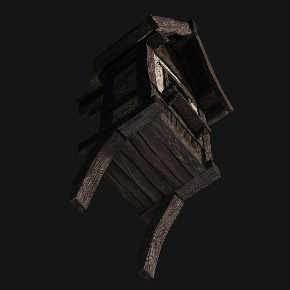 Tudor dormer Low-poly 3D model_8