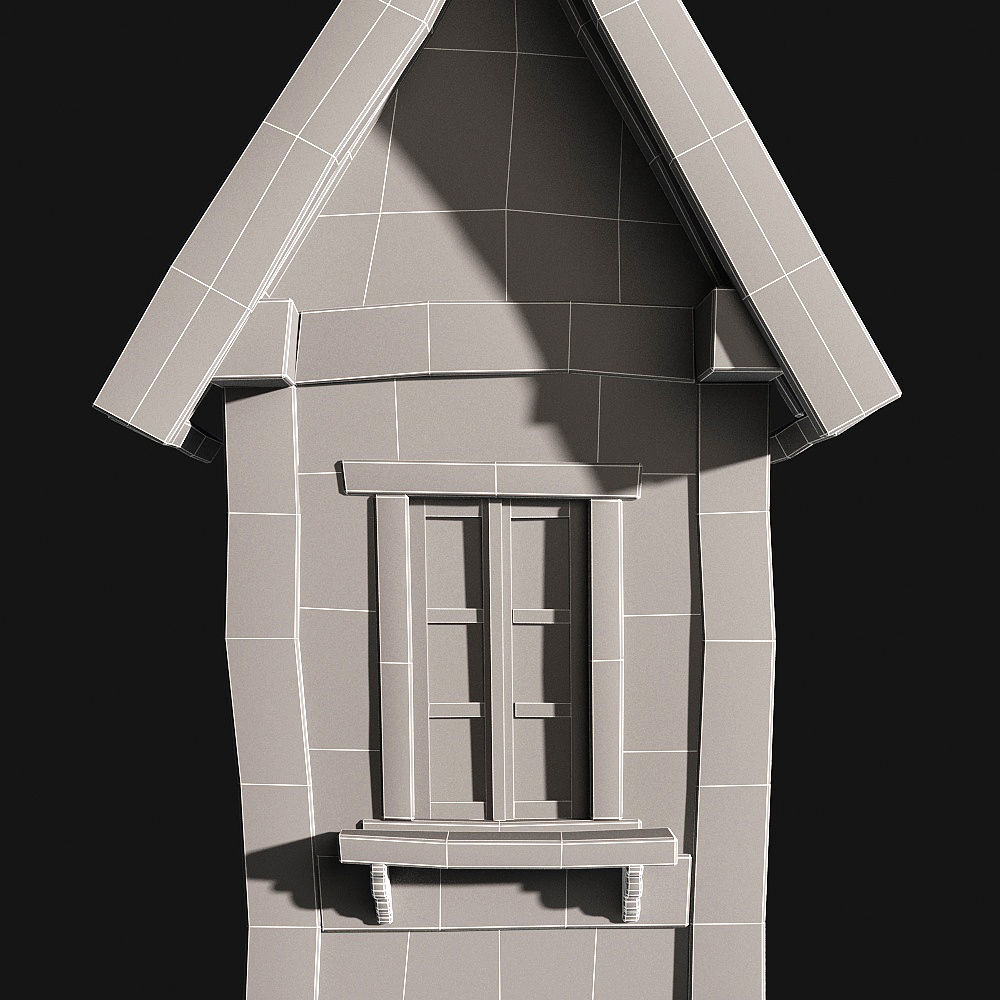 Tudor dormer Low-poly 3D model_11
