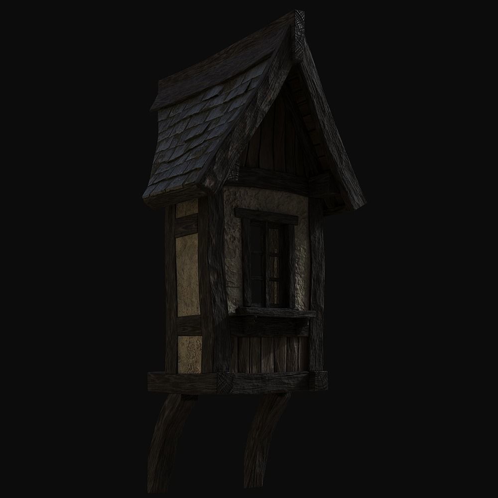 Tudor dormer Low-poly 3D model_14