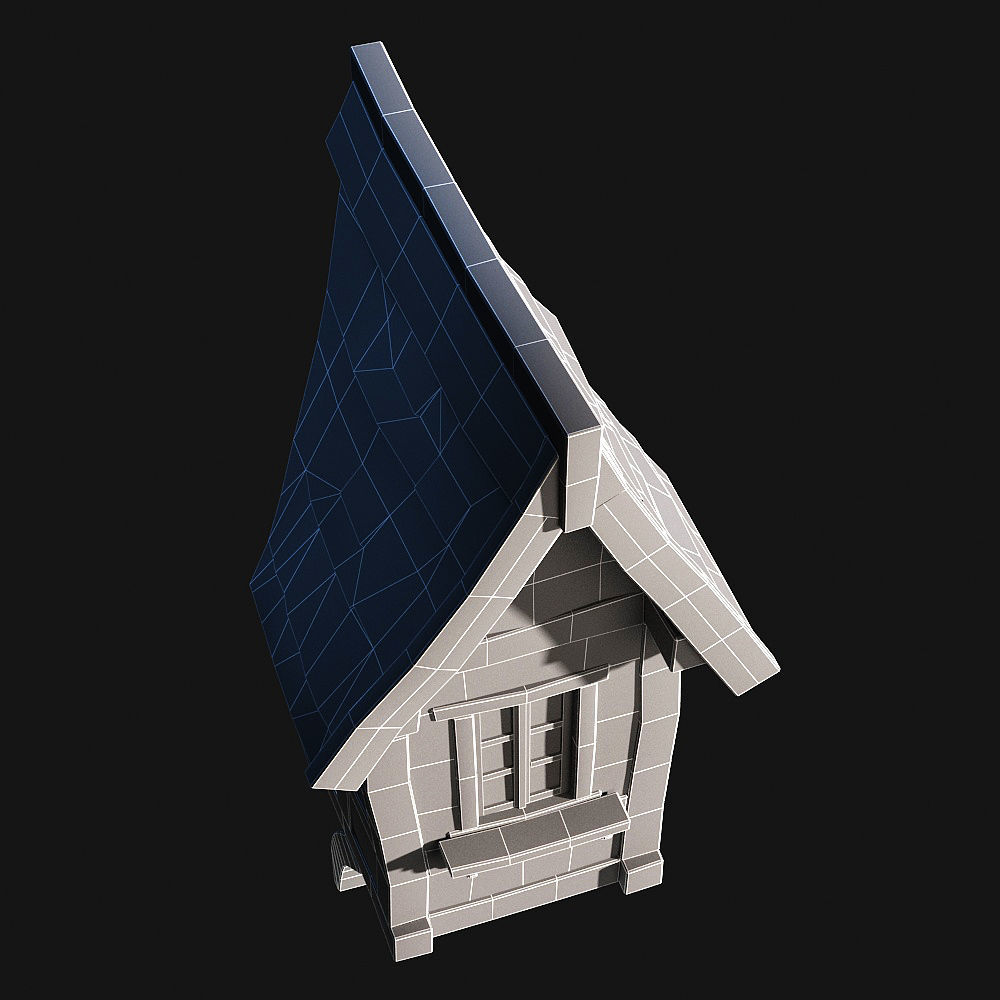 Tudor dormer Low-poly 3D model_13