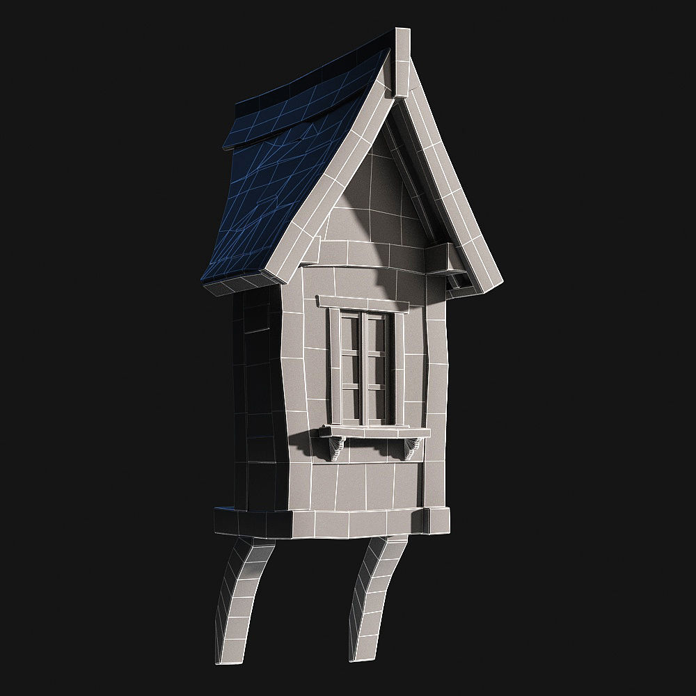 Tudor dormer Low-poly 3D model_1