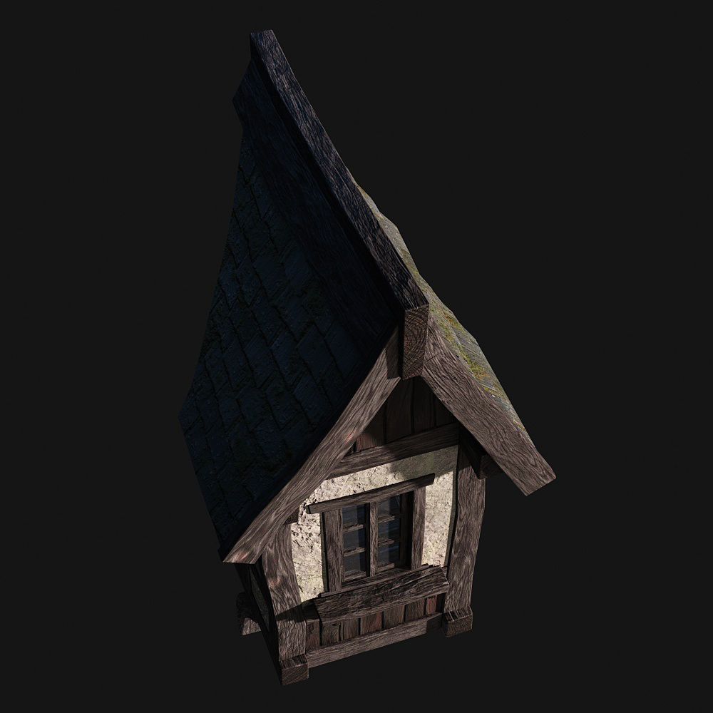 Tudor dormer Low-poly 3D model_12
