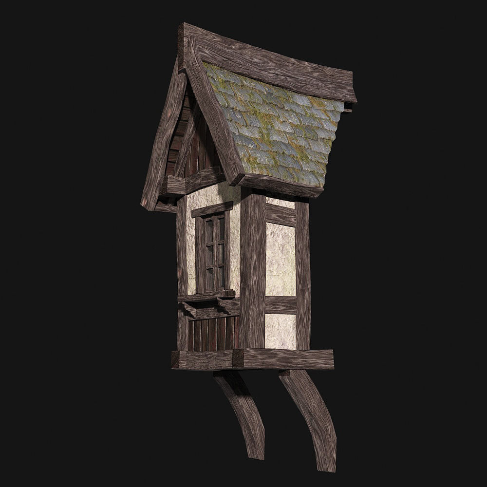 Tudor dormer Low-poly 3D model_2