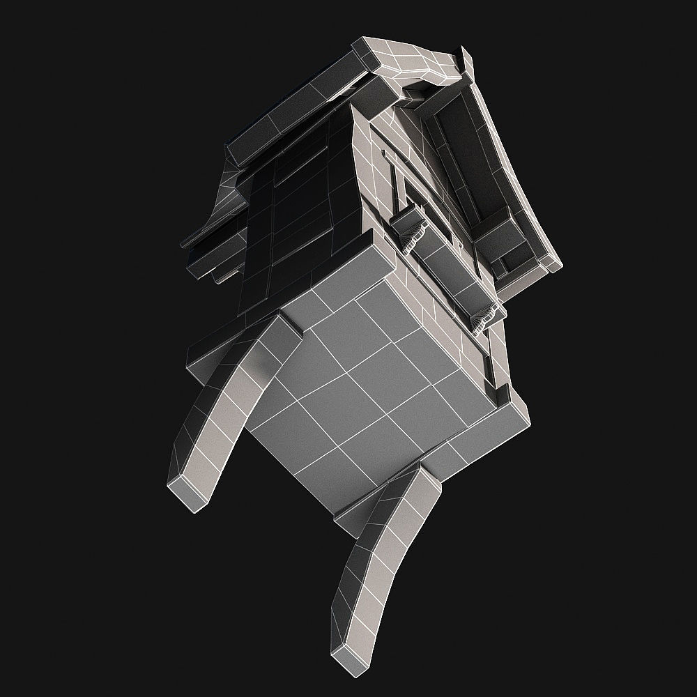 Tudor dormer Low-poly 3D model_9