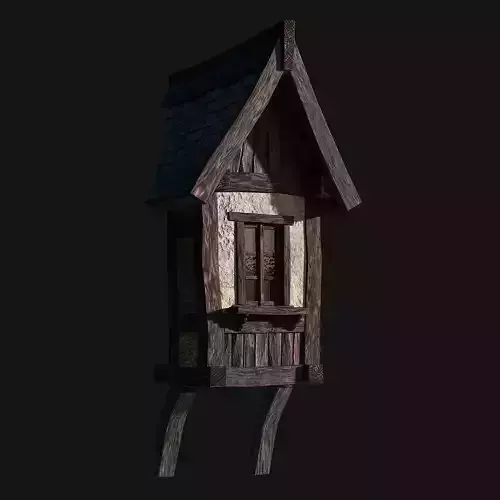 Tudor dormer Low-poly 3D model