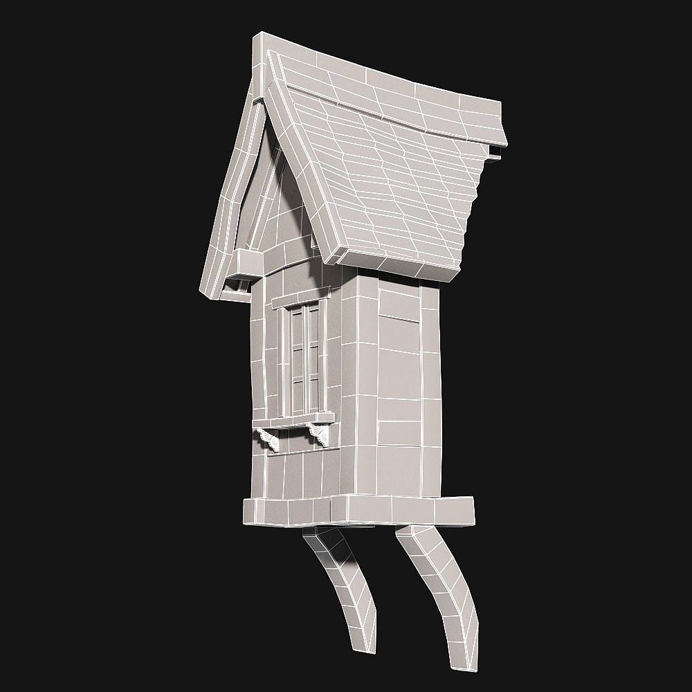 Tudor dormer Low-poly 3D model_3