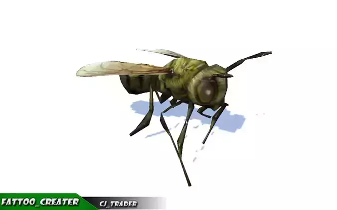 Low-Poly Honey Bee Rigged Animated 3d model Low-poly 3D model