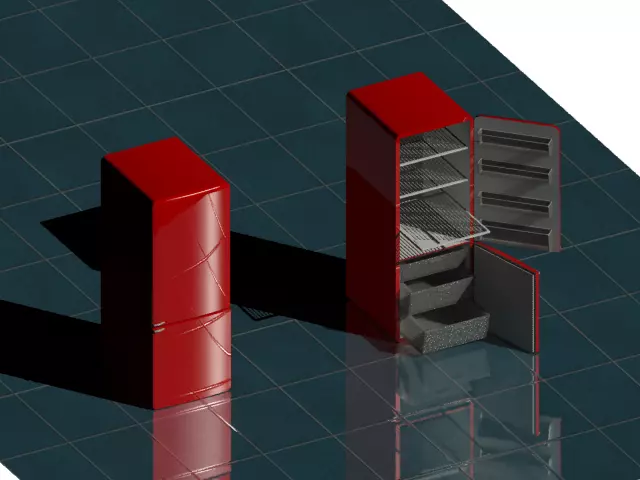 Fridge refrigerator 3D model_0