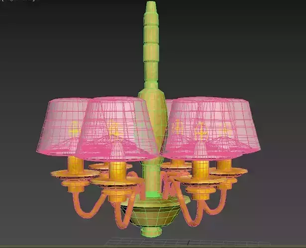 Lustra chandelier with shades Free 3D model