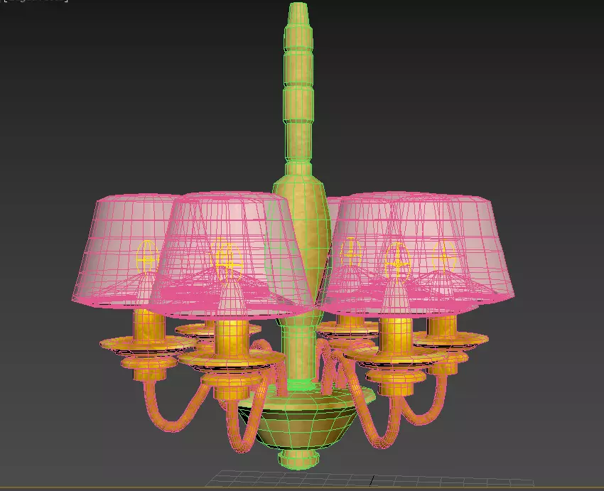 Lustra chandelier with shades Free 3D model