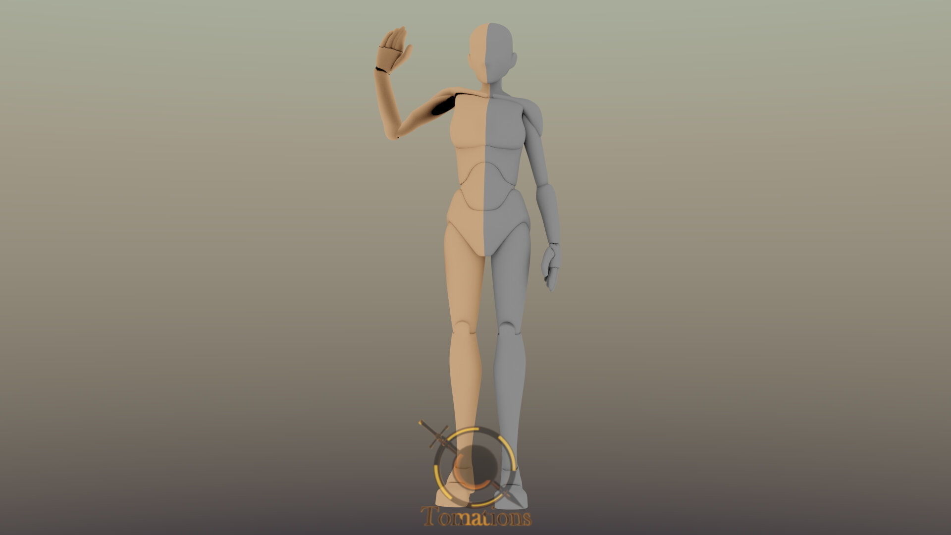 Blender Female Rigged Doll Low-poly 3D model_13