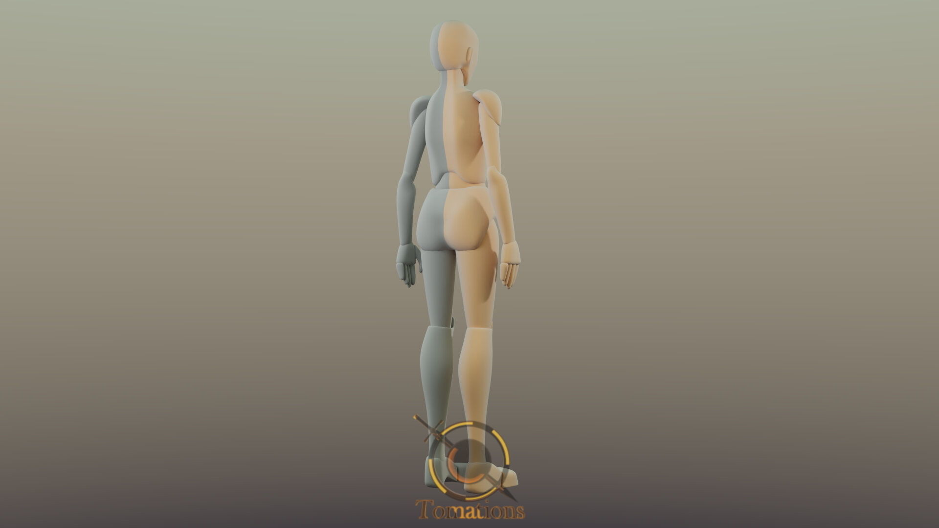 Blender Female Rigged Doll Low-poly 3D model_7