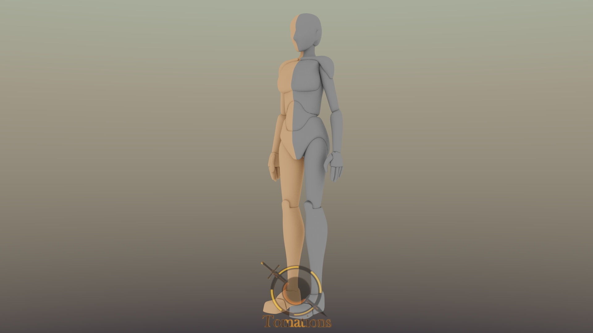 Blender Female Rigged Doll Low-poly 3D model_14