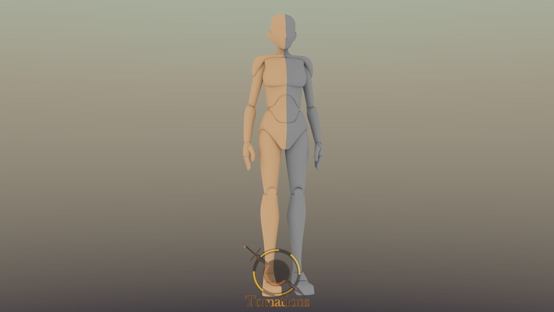 Blender Female Rigged Doll Low-poly 3D model_20