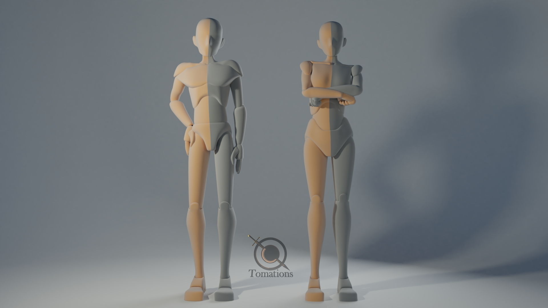 Blender Female Rigged Doll Low-poly 3D model_28
