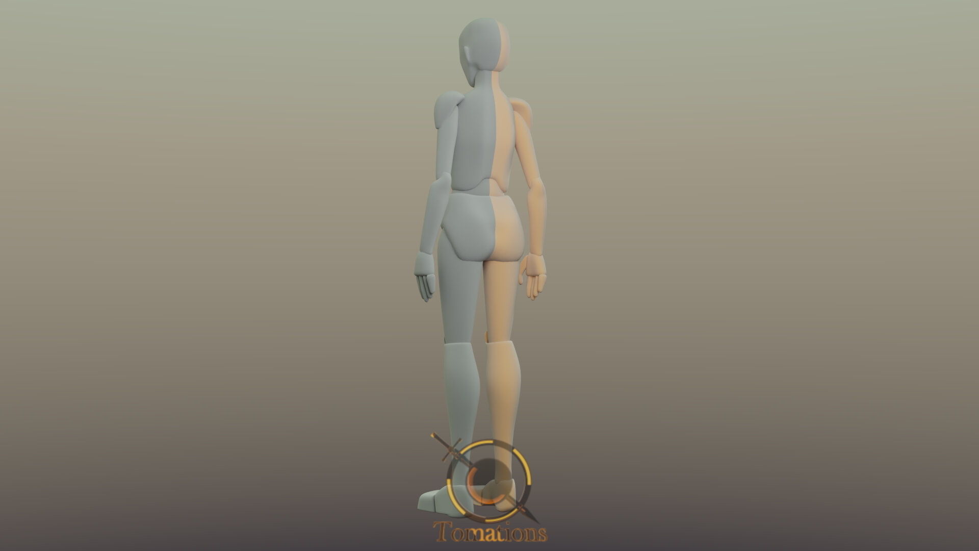 Blender Female Rigged Doll Low-poly 3D model_6
