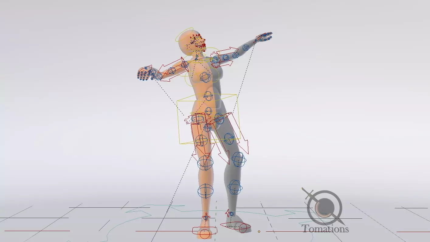 Blender Female Rigged Doll Low-poly 3D model_0