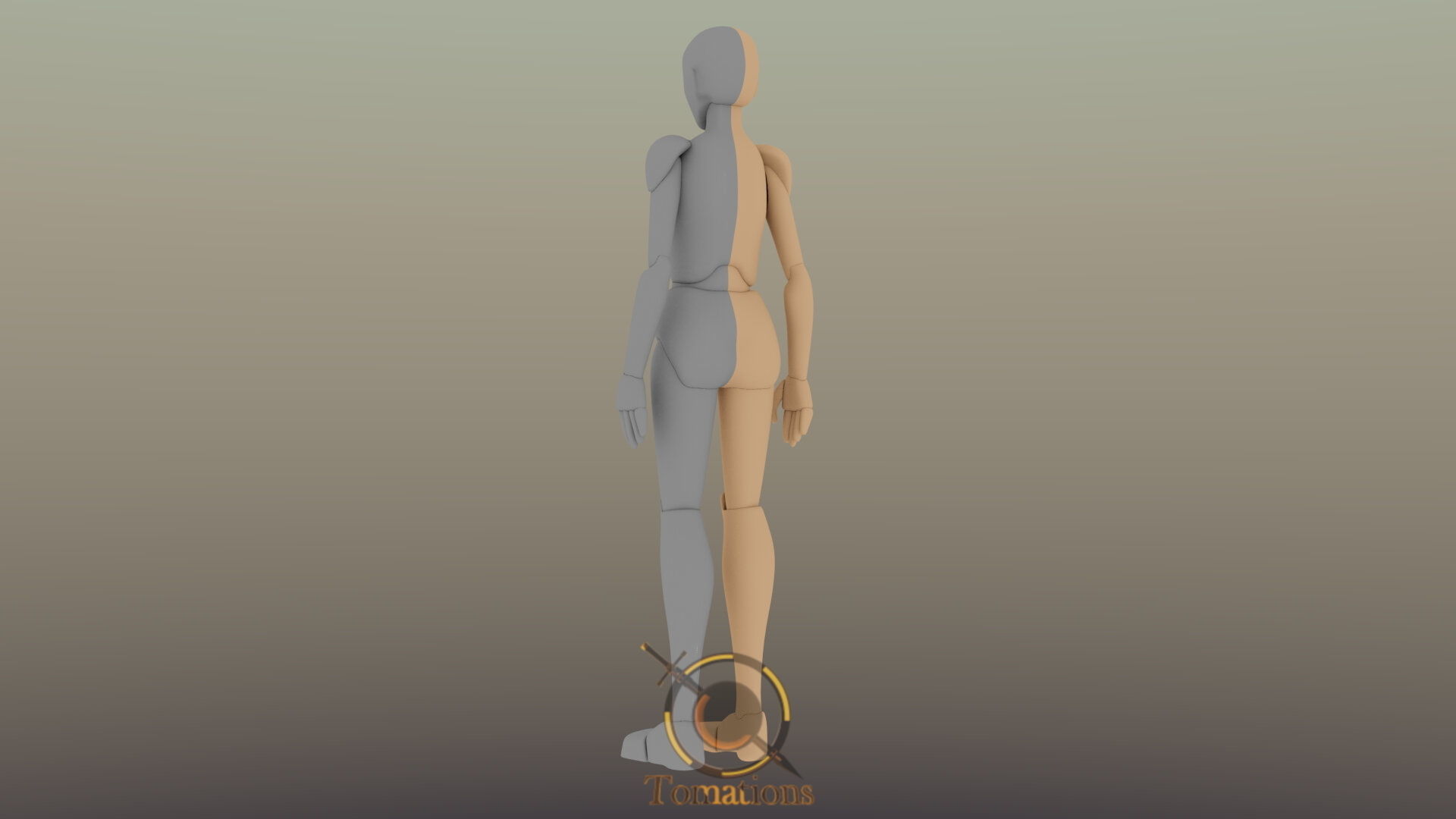 Blender Female Rigged Doll Low-poly 3D model_16