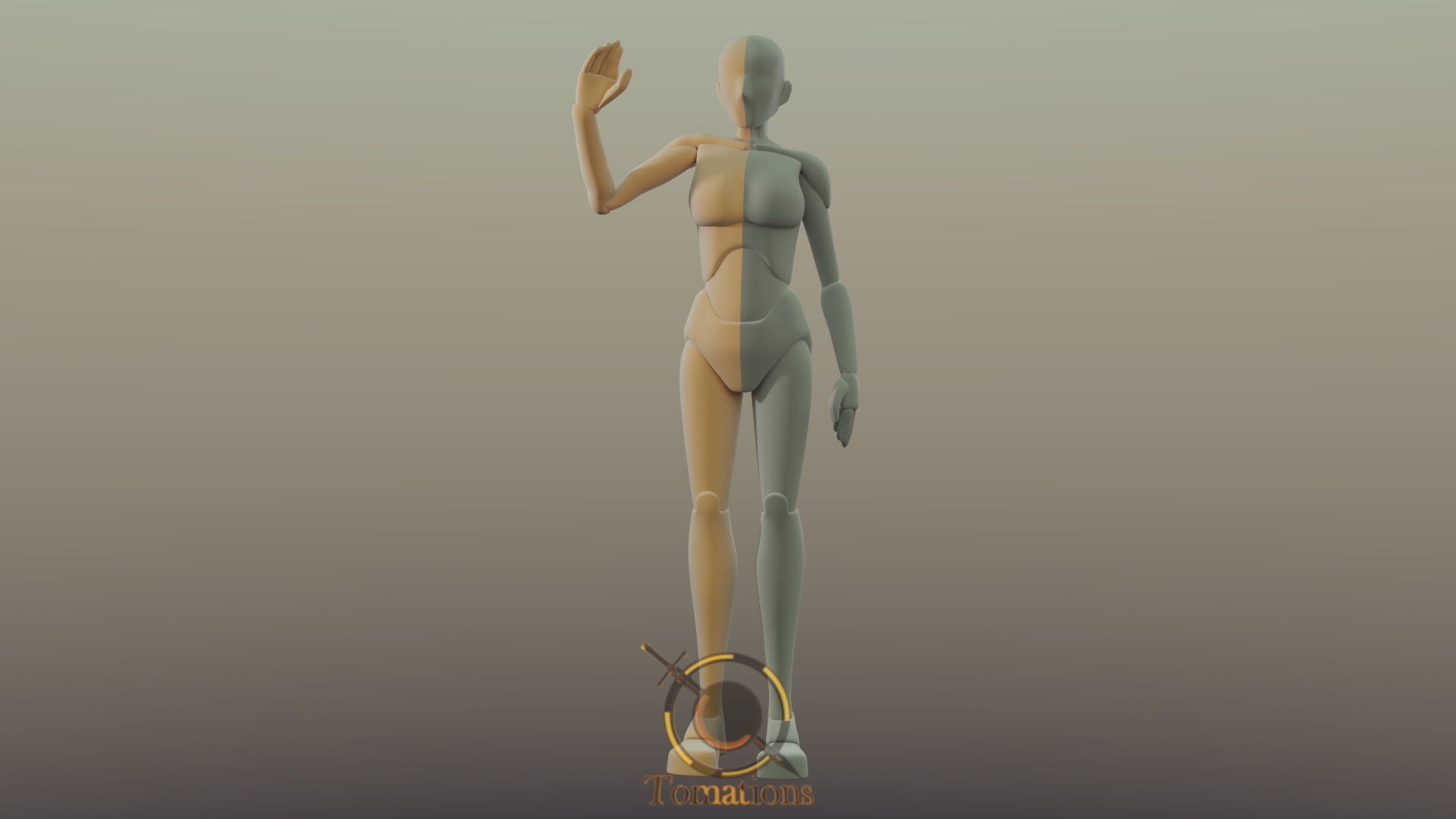 Blender Female Rigged Doll Low-poly 3D model_3