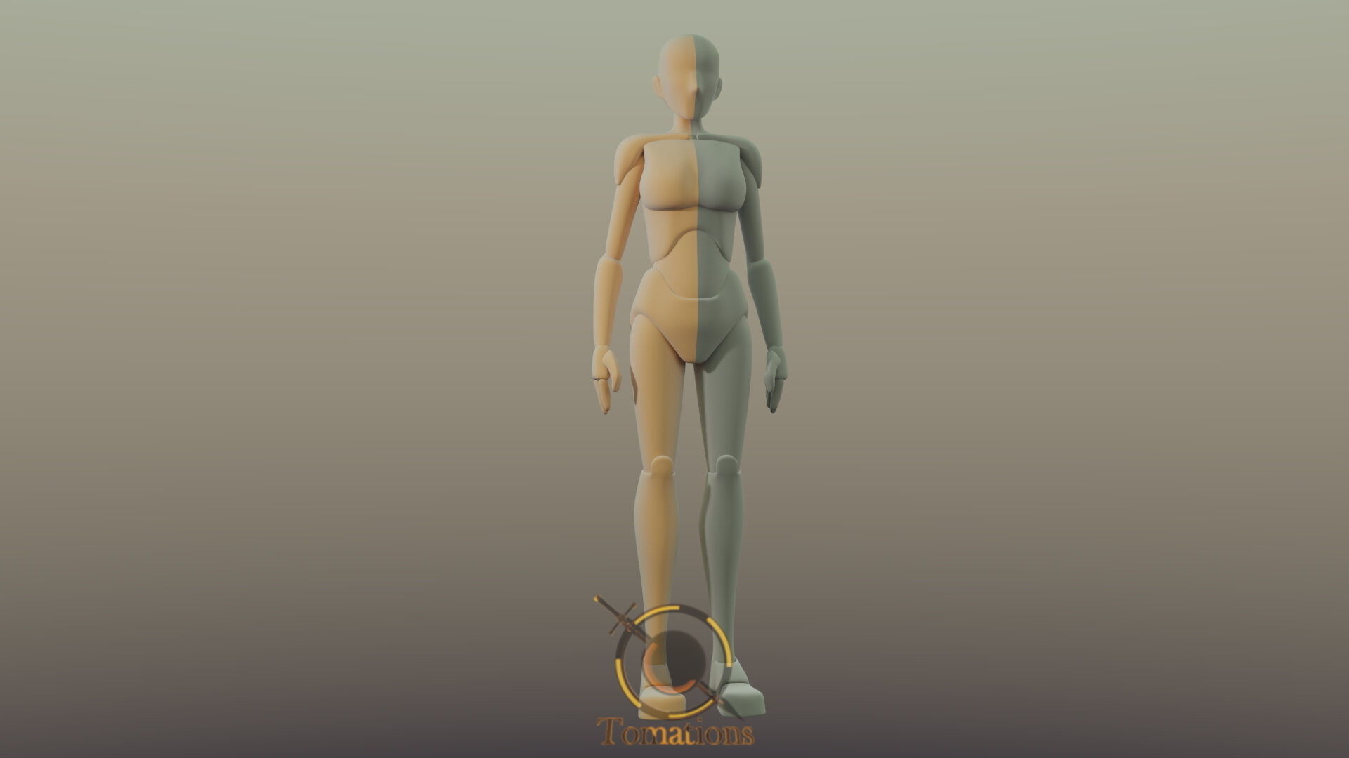 Blender Female Rigged Doll Low-poly 3D model_10