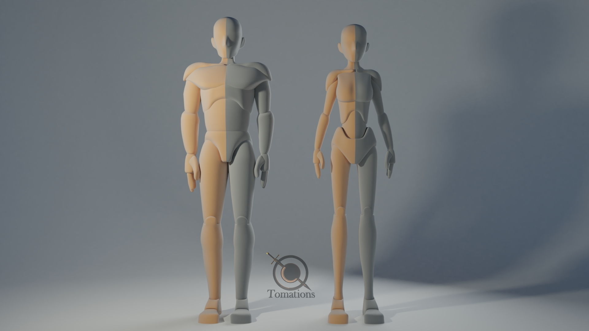 Blender Female Rigged Doll Low-poly 3D model_32