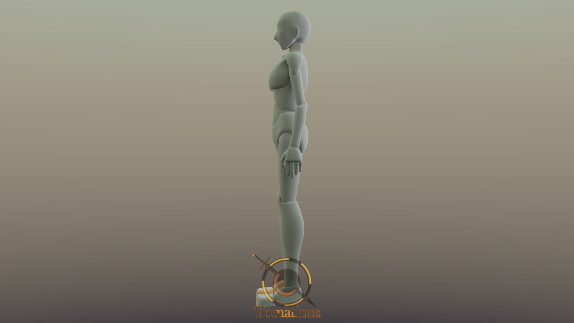 Blender Female Rigged Doll Low-poly 3D model_5