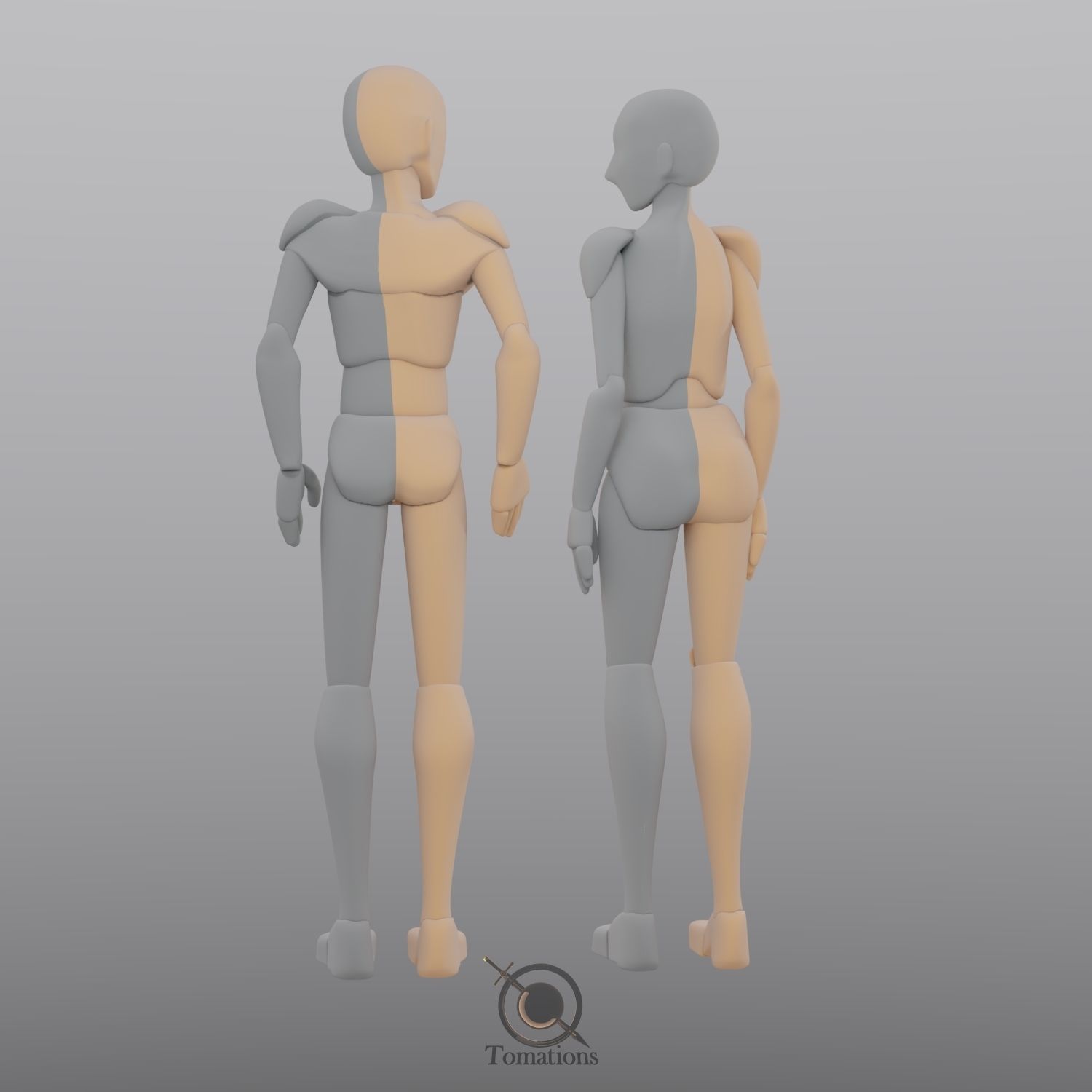 Blender Female Rigged Doll Low-poly 3D model_35